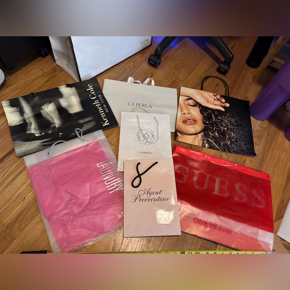 Assorted Bags - early 2000s Y2K vintage shopping bag lot of 7